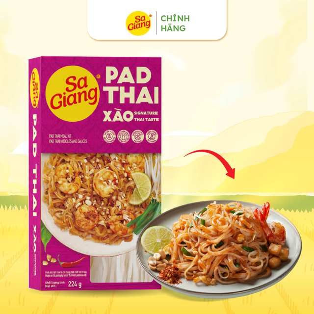 PAD THAI SET Origin Vietnam Brand Name SA GIANG Shelf Life 12 MONTH Manufacturer SA GIANG Gluten Status Gluten-free Packaging 224g/Set x 12 Set/CTN - Image 1
