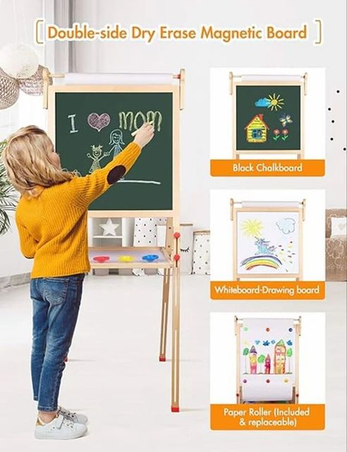 Melamine Writing Surface SIMARR 2 IN 1 STANDING BLACKBOARD, For Home, Board Size: 24x18 Inch - Image 1