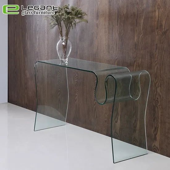 Modern Console Table with Sandblasting Glass Shelf - Image 6