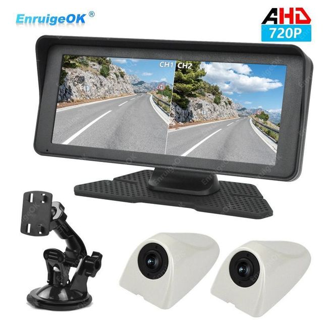 EnruigeOK Car Door Side View Cameras Blind Spot Mini Cam with 6.86" Split Screen Monitor - Image 2