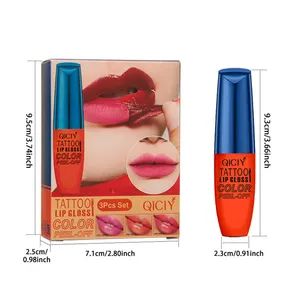 3 Color Tear Lip Makeup Peel off Magic Lipgloss Set - Image 6