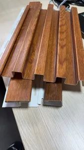 PVC Soffit Ceiling Panel Vinyl Siding Louver Profile Wooden Color - Image 1