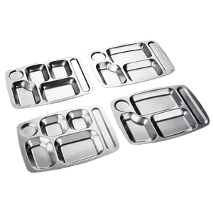 Durable Stainless Steel Divided Serving Tray with Powder Coated Options - Image 5