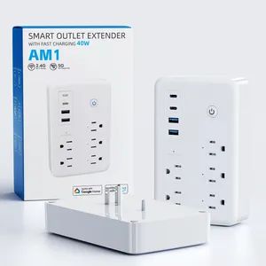 Smart WiFi Power Strip 5Outlets USB2C 20W Alexa Google Tuya Black White 1Y - Image 3