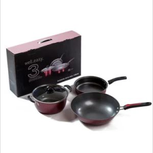 Non Stick Cookware Set 4 PCS 4PCS Cookware Set 4PCS Non Stick Cookware Set 4 Set Non Stick Cookware Pots Non Stick Cookware Set Wholesale Price - Image 1