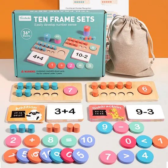 Wooden Math Montessori Multi Function Children Educational Learning Toys - Image 3