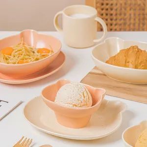 Cute Bear Shape Ceramic Bowl Plate Kids Tableware Ceramic Dinnerware Sets - Image 5
