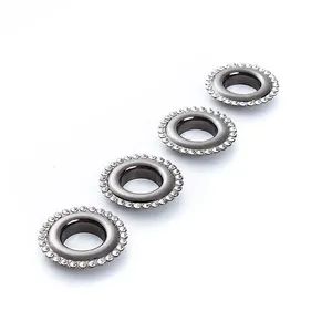 Custom Fashion Hot Colorful Silver Gold 15mm Bag Garment Rhinestone Grommet Eyelet - Image 2
