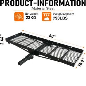 Collapsible Hitch Tray Luggage Rack Basket - Image 2