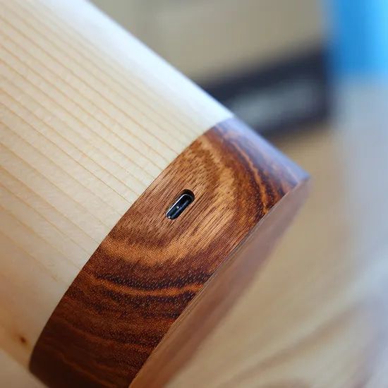 Circular Column Wood LED Mood Night Light Table Decorative Lamp - Image 4