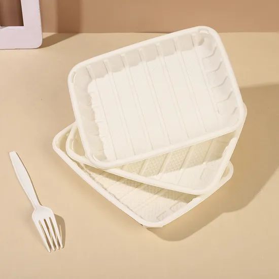 100% Compostable Disposable Cornstarch Tray Biodegradable Compostable Food Tray - Image 2