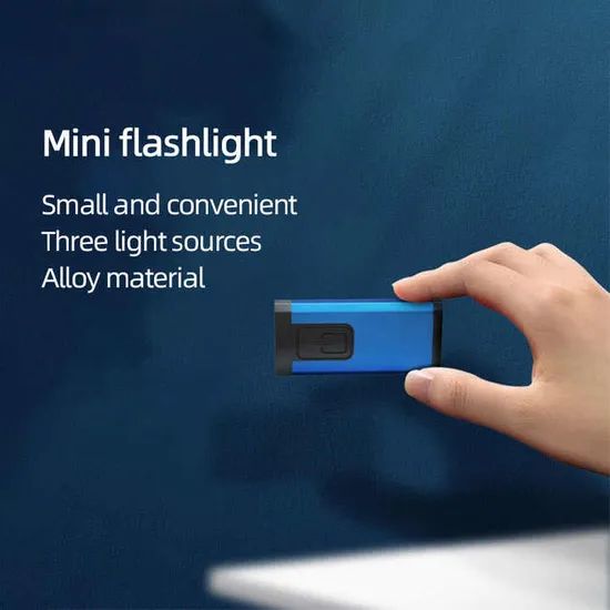 Customized Logo Mini Portable Torch LED Rechargeable Keychain USB Charging for Promotional Carabiners - Image 3