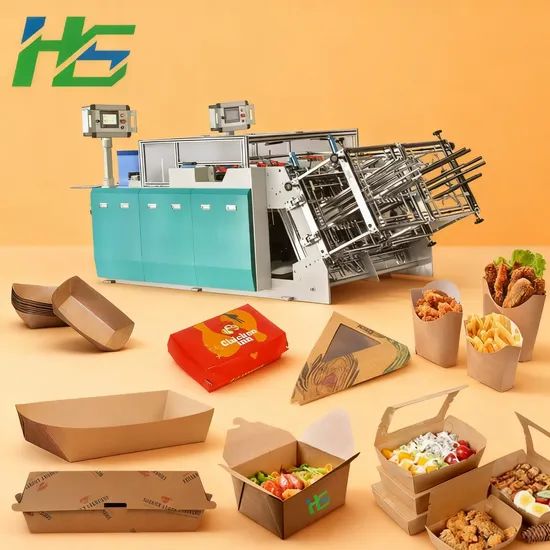 Precision Triangle Pizza Box Paper Box Making Machine Hamburger Box Forming Machine - Image 1