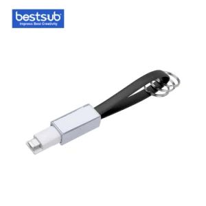 Bestsub Sublimation Portable Data Cable Keychain (Small, Black) - Image 1