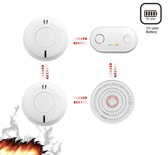 Wireless Radio Interconnected Security Alarms RF433 Remote Control Optional Smoke Detector - Image 4