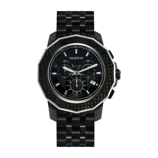 Carbon Fiber Men's Chronograph Watch with Three-Eye Design - Image 2