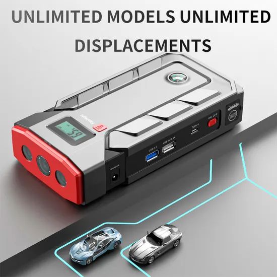 Powerful 12V Car Jump Starter with Built-in Flashlight and Compass - Image 2