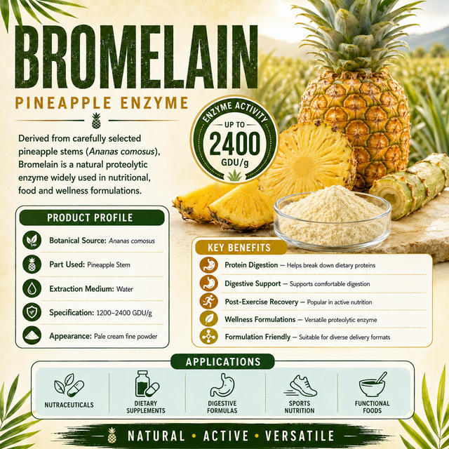 Bromelain Enzyme Powder | 1200 - 2400 GDU/g | Bulk Stem & Fruit Proteolytic Extract - Image 1