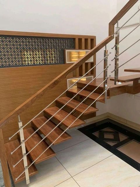 Silver Stainless Steel Round Stair Railing Modern No Color Silver Position Balcony Material Grade SS 304 Usage/Application - Image 3