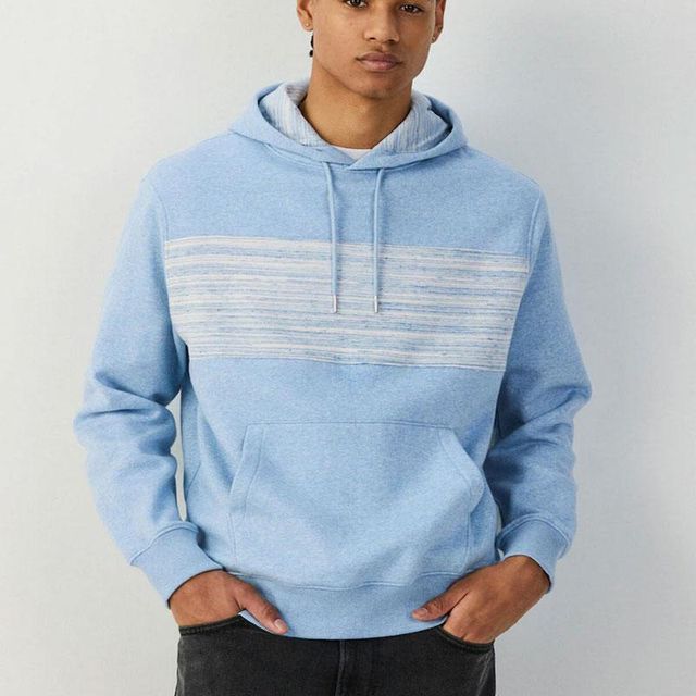 Premium Cotton Fleece Colorblock Pullover Hoodie with Front Pocket - Custom Wholesale Casual Apparel - Image 3