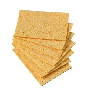 Yellow Skin Face Cleaning Cellulose Sponge Makeup Sponge Color Yellow Shape Retangle Trademark qimian Usage Bath, - Image 3