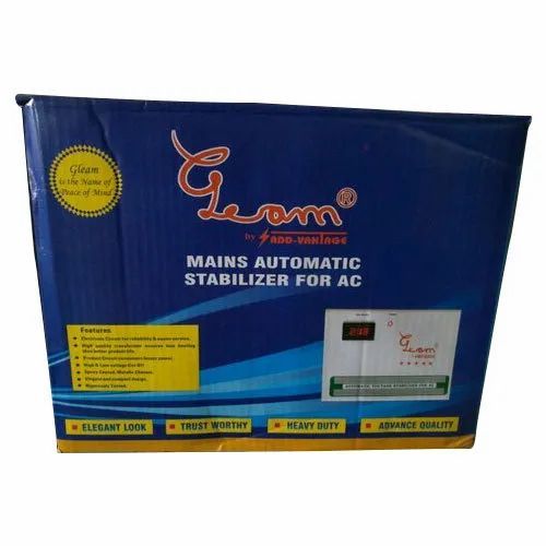 Gleam Aluminium Mains Automatic Stabilizer for AC Brand Gleam Warranty 1 Year Frequency 50 Hz Current Type AC Material - Image 1