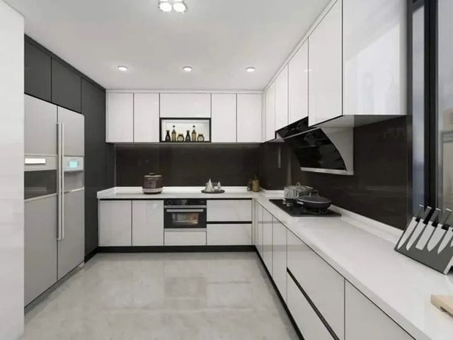 Modular Kitchen Cabinets Appearance Modern Pattern Design Plain Product Type Standard Kitchen Design U-Shape Weight Capacity - Image 1
