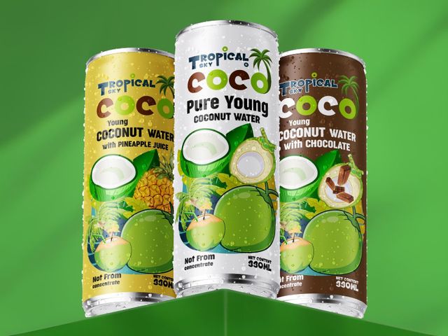 Coconut water mix Chocolate drink packing in 330ml can support free OEM/ODM service - Image 2