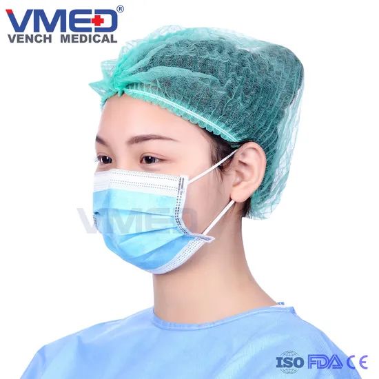 Protective Disposable Nonwoven 3-Ply Face Mask with Earloop Color Blue Origin China Shape 3 Layer Model NO. VFM02 Trademark OEM/VMED - Image 5