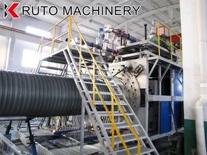 Corrugated HDPE PE Pipe Extrusion Machinery Sewage/Gas/Water/Cable Duct Pipes Making Machines - Image 1