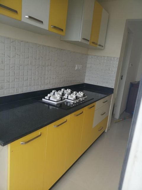 Modern Semi Modular Kitchen Services Finish Gloss Material Wooden Brand Magical Designs Kitchen Shape Straight Service Location Type - Image 1