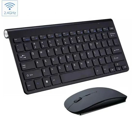 Mini Wireless Keyboard & Mouse Set with Gaming Pad - Black Origin China Trademark N/A Model NO. C0004989C Keyboard Weight 300g - Image 1