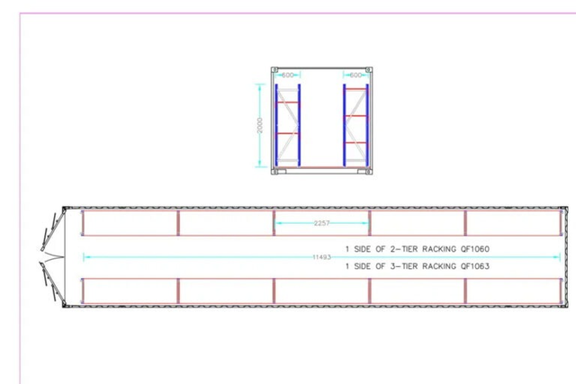 Adjustable, Heavy Duty Three Tier Racking For Rear Of Container - Image 3