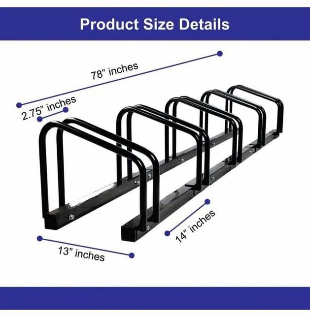 Steel Floor Mount Bicycle Rack for 5 Cycles Foldable No Material Steel Load Capacity 15 kg Rack Type Front Rack Mount Location - Image 6