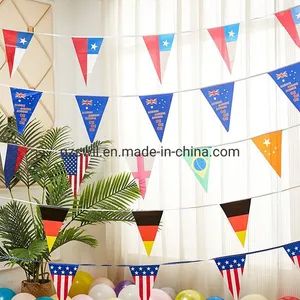 Custom Size All Country Flag String Pennant Origin China Size Customized Logo Customized Model NO. FL-031 Shape Customized - Image 1
