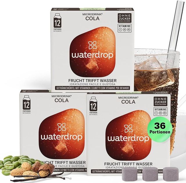 Waterdrop® Microdrink Set, 48 Waterdrop Drops Cubes, 4 Fruity Varieties, Sugar-free Drink Powder, Flavour for Water, Low Calorie with Valuable Vitamins, Effervescent Tablets, Water Additive - Image 2