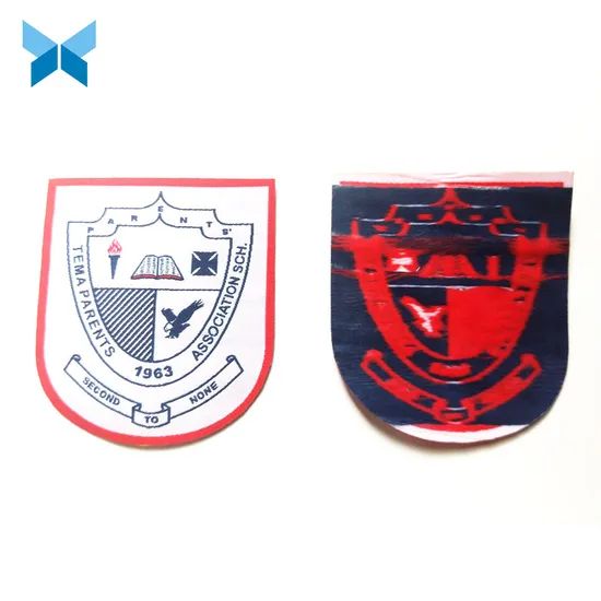 Bordure Red Border Woven Badge Accessory for Garments MOQ 1000PCS Supply Large Size Customized HS Code 5807100020 Type Self - Image 3