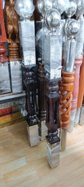 Wooden Railing Pillars Size 3 INCH Material Wood Color ALL COLOUR Finishing POLISHED Period 21ST CENTURY Shape ROUND AND - Image 2