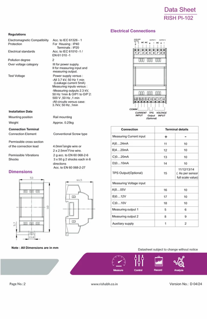 Rish PI 102 Signal Isolator Energy Efficiency High Efficiency Integration Type Motors With Gearboxes Control System Variable Frequency - Image 3