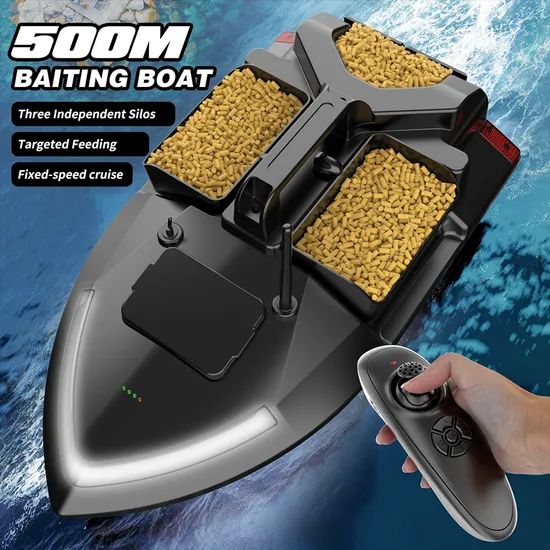 Flytec V801 RC Fishing Small Boat with Motor 10km/H Max Fixed Speed Driving Fishfinder 3 Bait Tanks Night Light Turn Signal - Image 1