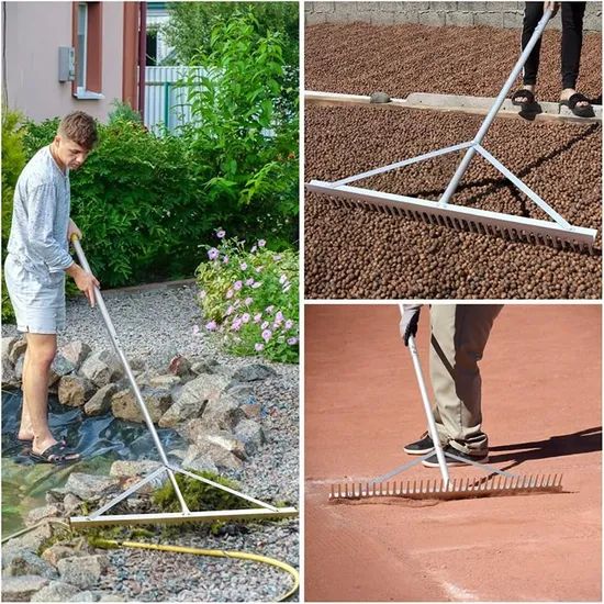 Jh-Mech Silvery Farming Tool Rugged and Durable Stainless Steel Leaf Rakes for Gardening - Image 6