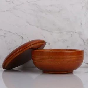 Private Label Straight Razor Shaving Kits Wooden Shaving Soap Bowl - Image 4