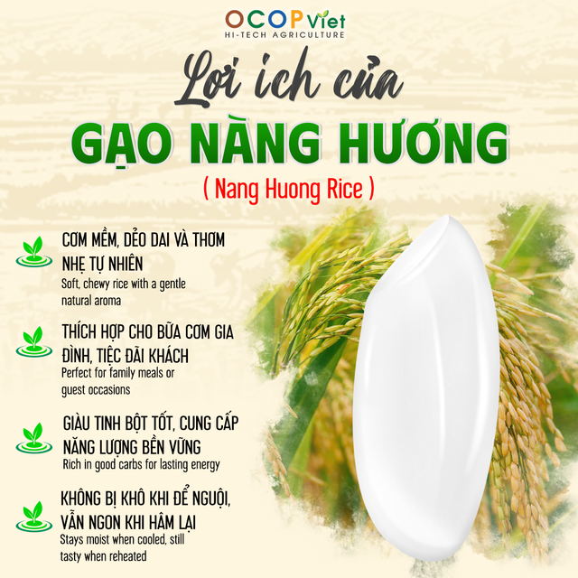 Nang Huong Rice Packaging Details PP Brand Name OCOP Viet Place of Origin - Image 2