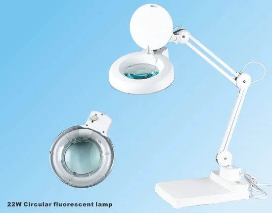 22W Circular Fluorescent Magnifying Lamp Power 22W Lens Size 5" Trademark HB Handle Metal Origin China Shape Circular Material Plastic - Image 2