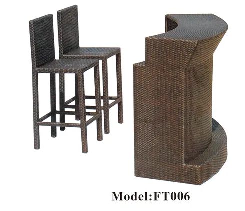 New Design Patio Furniture Wicker PE Rattan Bar Stool Sets Outdoor Furniture - Image 3
