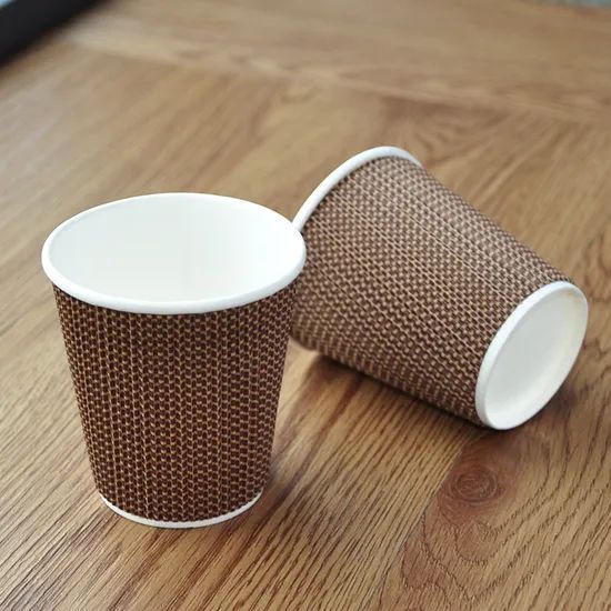 PE Coating 8oz Ripple Double Wall Paper Cup Lid With Lid Model NO. PCS-02 Style Ripple Wall HS Code 4823699000 Origin Anhui, China - Image 4