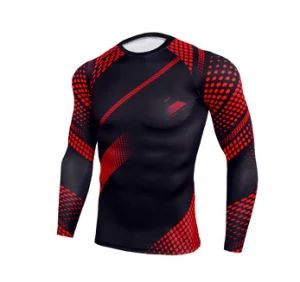 Wholesale MMA Polyester Fitness Custom Sublimation Printing Rash Guard Gym Compression Shirt - Image 1