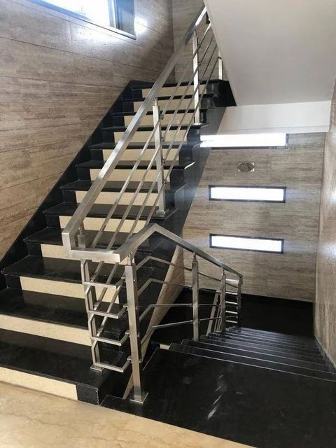 Stainless Steel Stair Case Railing Usage Home Thickness 10 mm Finish Polished Infill Type SS Rods Material Grade SS 202 Application - Image 2