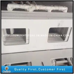 Engineered Artificial White Quartz Stone for Kitchen Countertops - Image 4