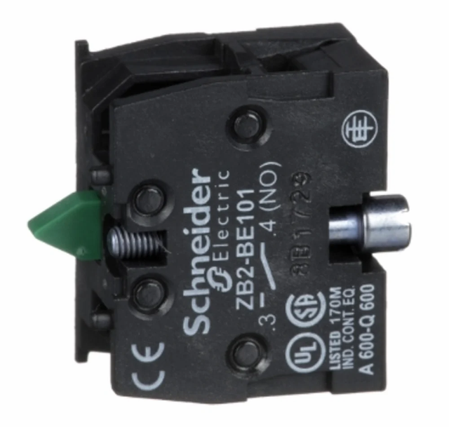 Plastic Schneider ZB2BE101 Contact Block, 1 Pole Color Black Brand Schneider Material Plastic Warranty 18 Months Number of Poles 1 - Image 2